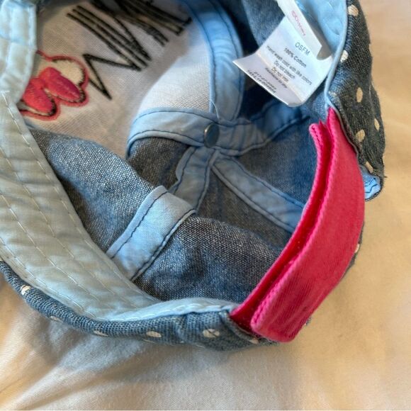 Disney Girls Blue Polka Dots Mini Mouse Baseball Cap Hat OSFM - Picture 4 of 8